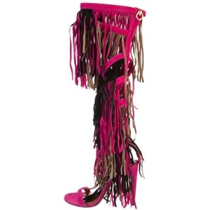 AQAZZURA FRINGLE GLADIATOR SANDAL